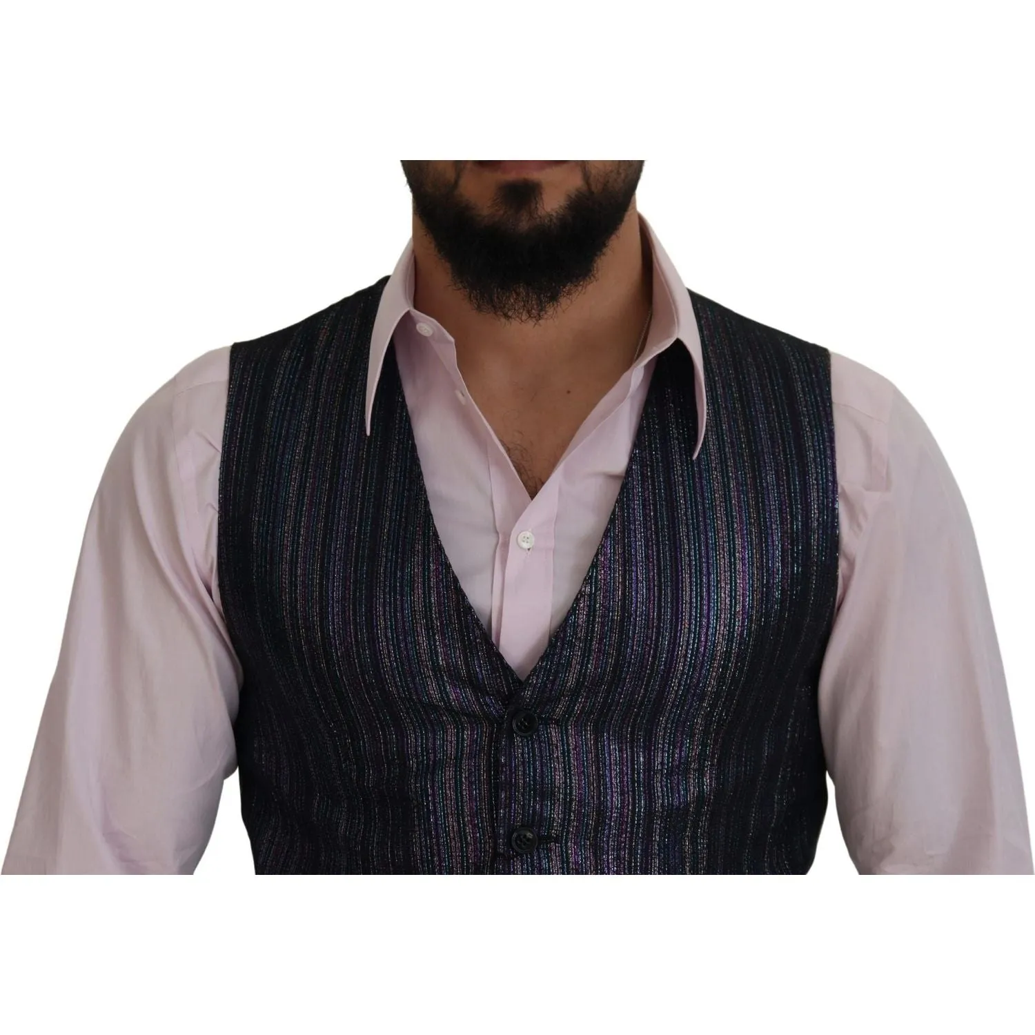 Dolce & Gabbana Multicolor Formal Dress Vest Luxury Blend