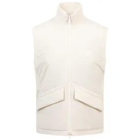 Dragone Knitted Wool Full Zip Gilet Open White - AW24