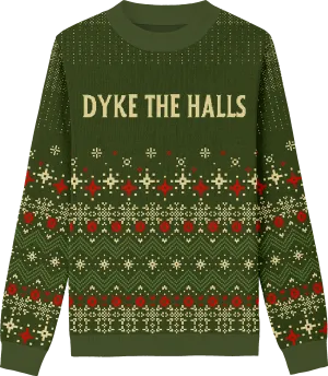 Dyke The Halls (Green) Classic Fit Knit Crewneck