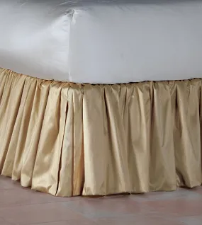 Elbe 100% Silk Gold Ruffled Bed Skirt