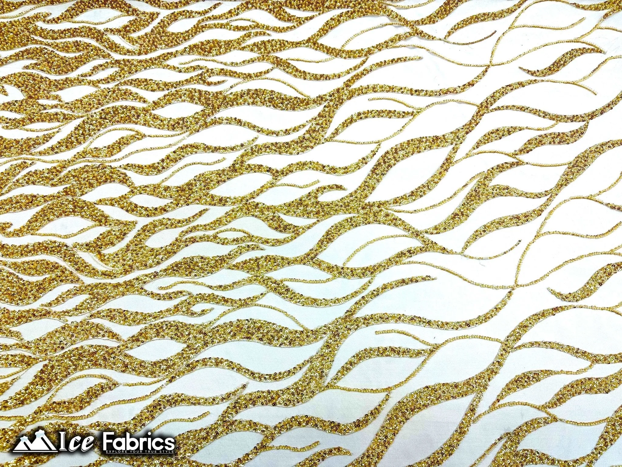 Elegant Heavy Beaded Fabric Lace Fabric with Sequin