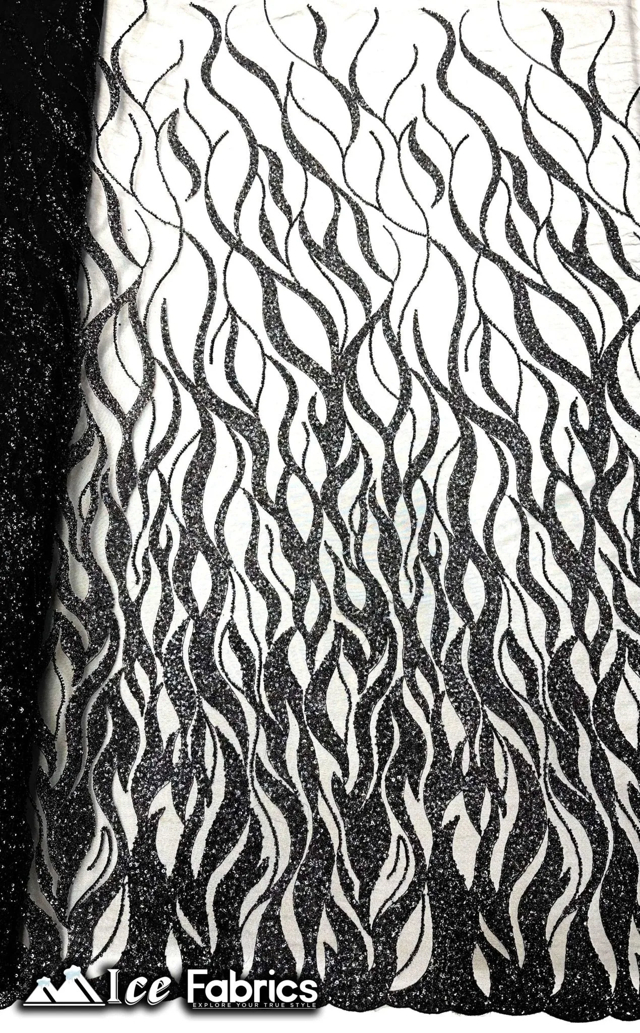 Elegant Heavy Beaded Fabric Lace Fabric with Sequin