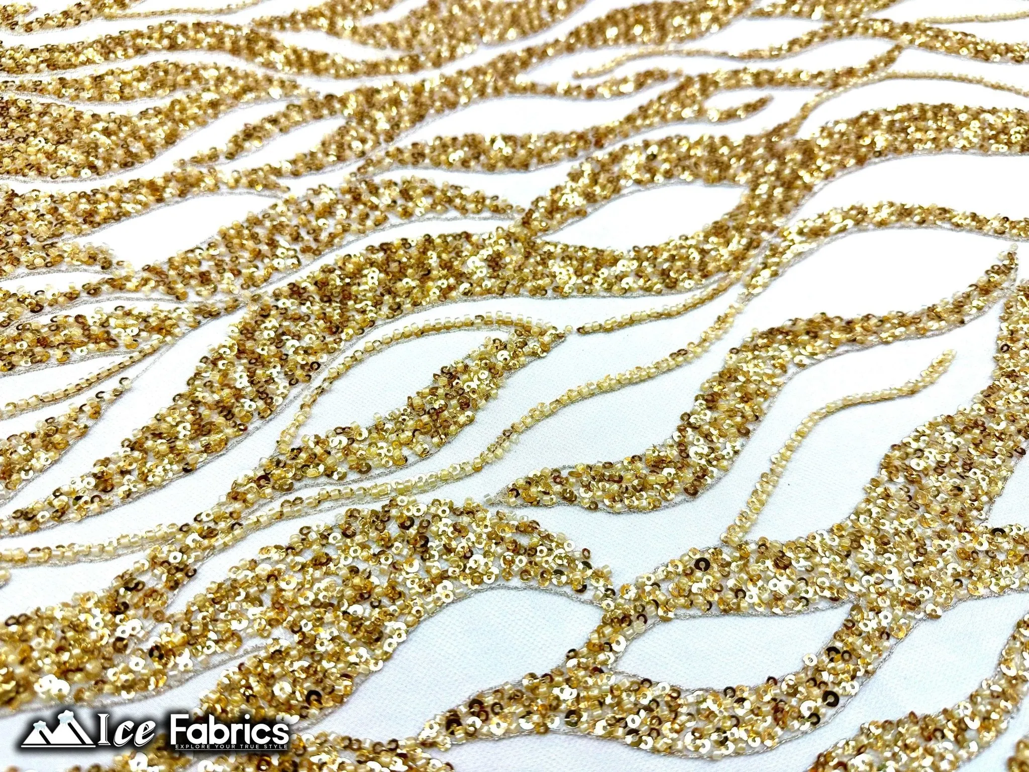 Elegant Heavy Beaded Fabric Lace Fabric with Sequin