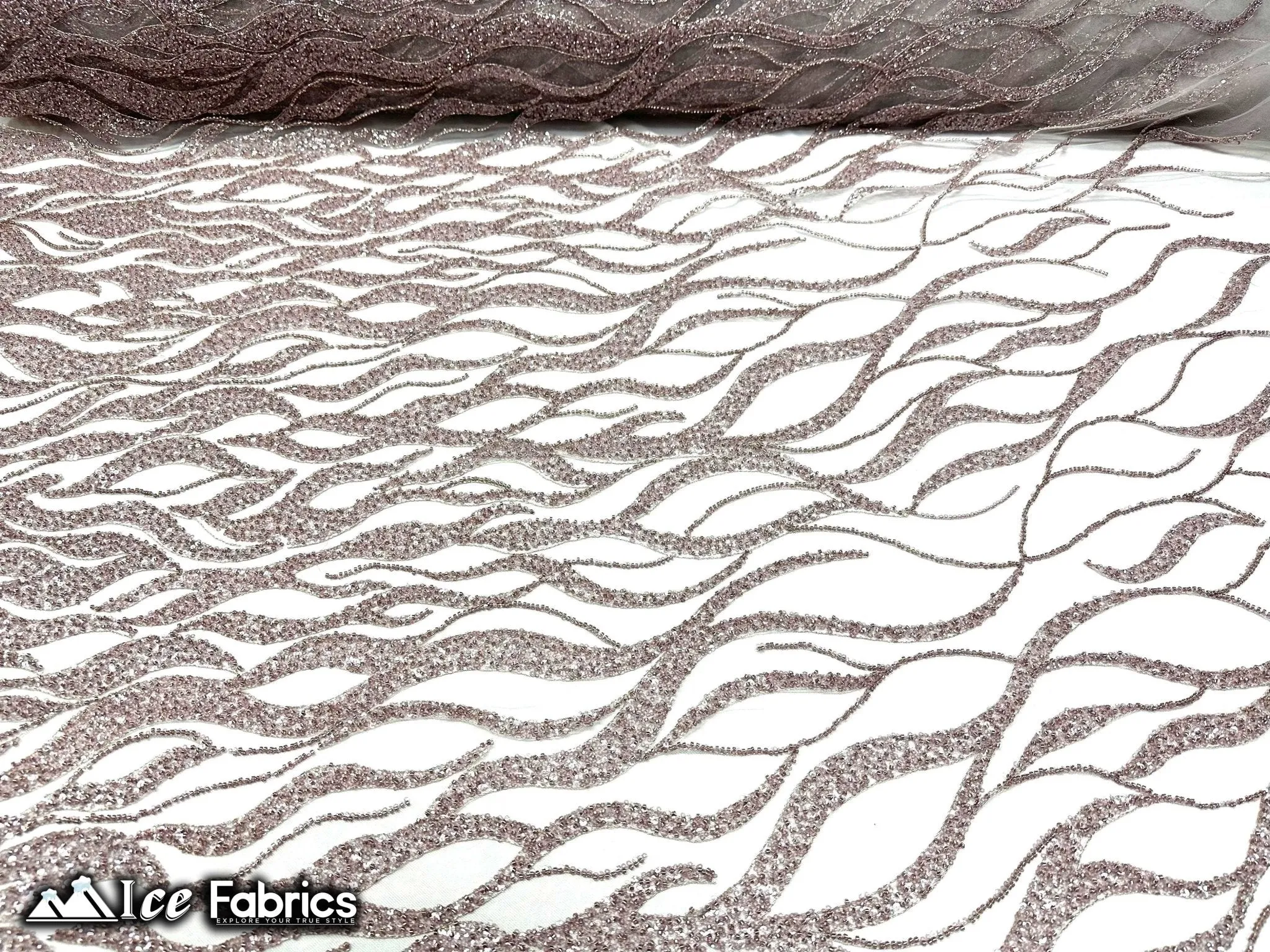 Elegant Heavy Beaded Fabric Lace Fabric with Sequin