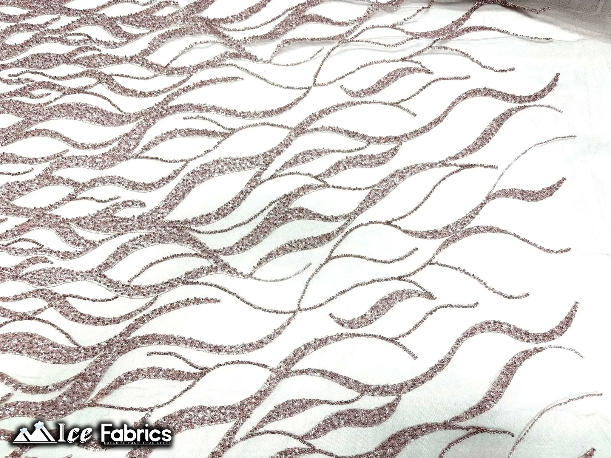 Elegant Heavy Beaded Fabric Lace Fabric with Sequin