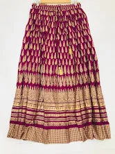 Elegant Wine Color Printed Work Rayon Skirt For Women