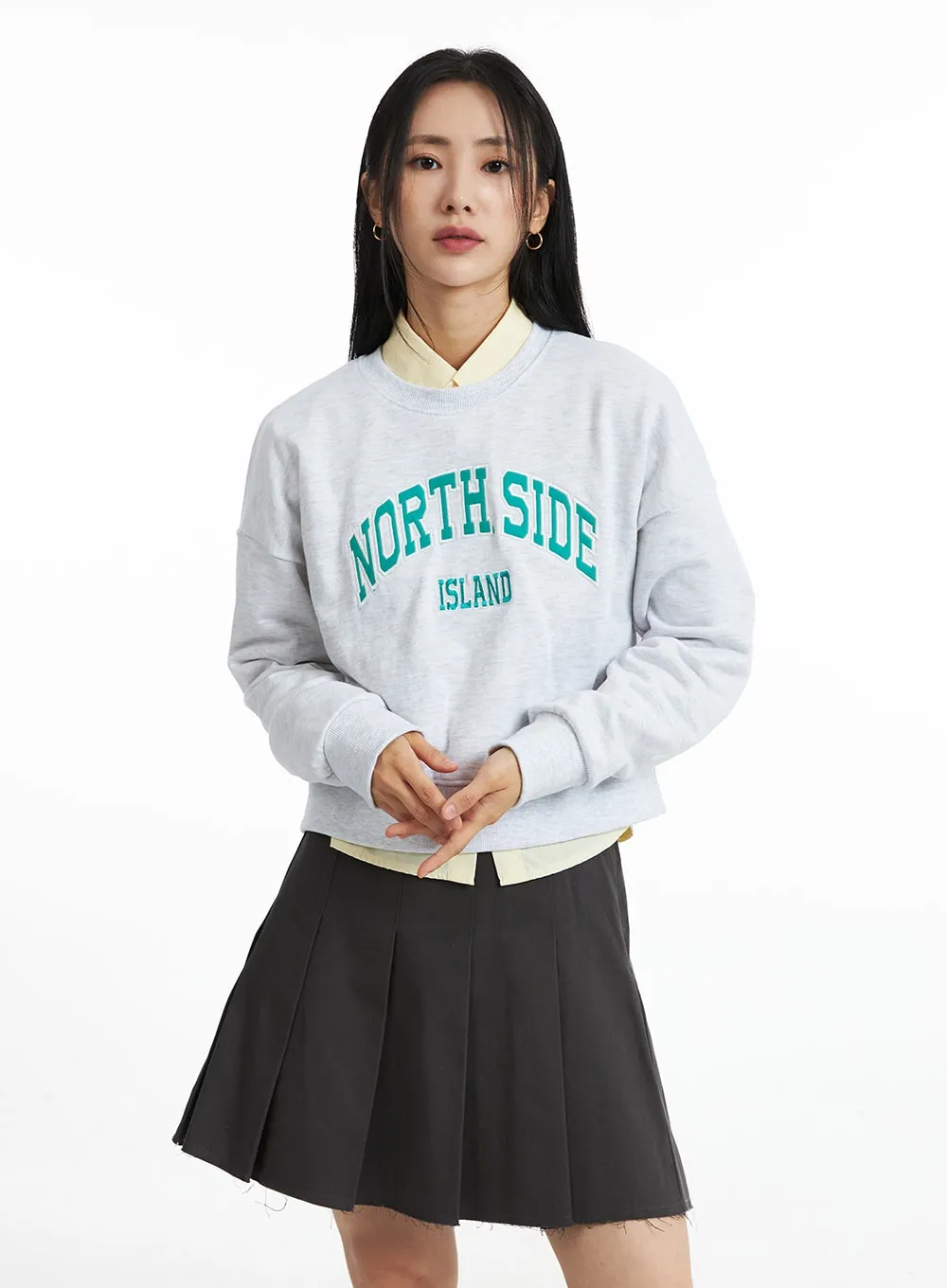 Embroidered Letter Sweatshirt OO323