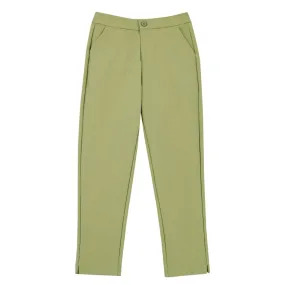 ENRO High-Waisted Capri Pants With Side Pockets - Green