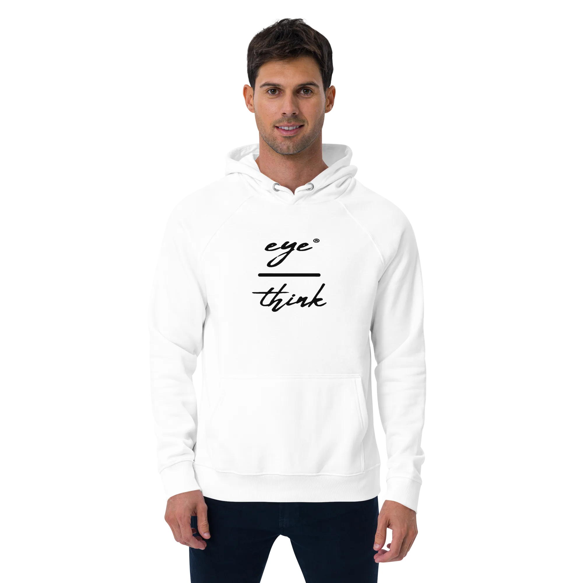 eyeoverthink®  embroidered Unisex eco-raglan hoodie