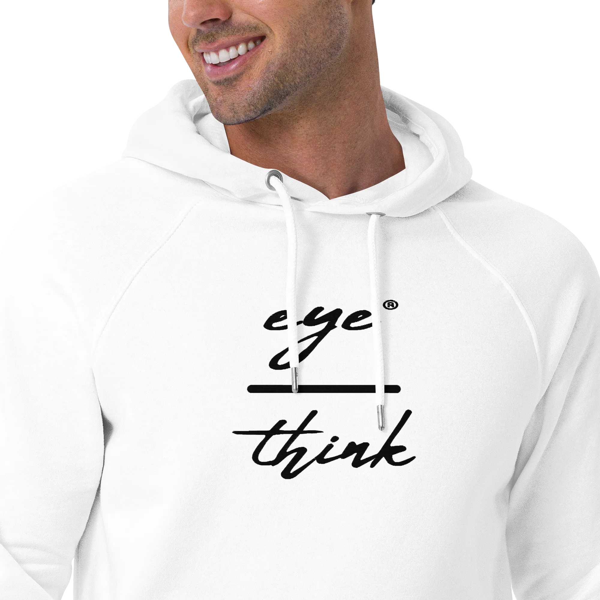 eyeoverthink®  embroidered Unisex eco-raglan hoodie