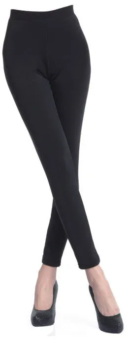 faux fur lined leggings - black Case of 72