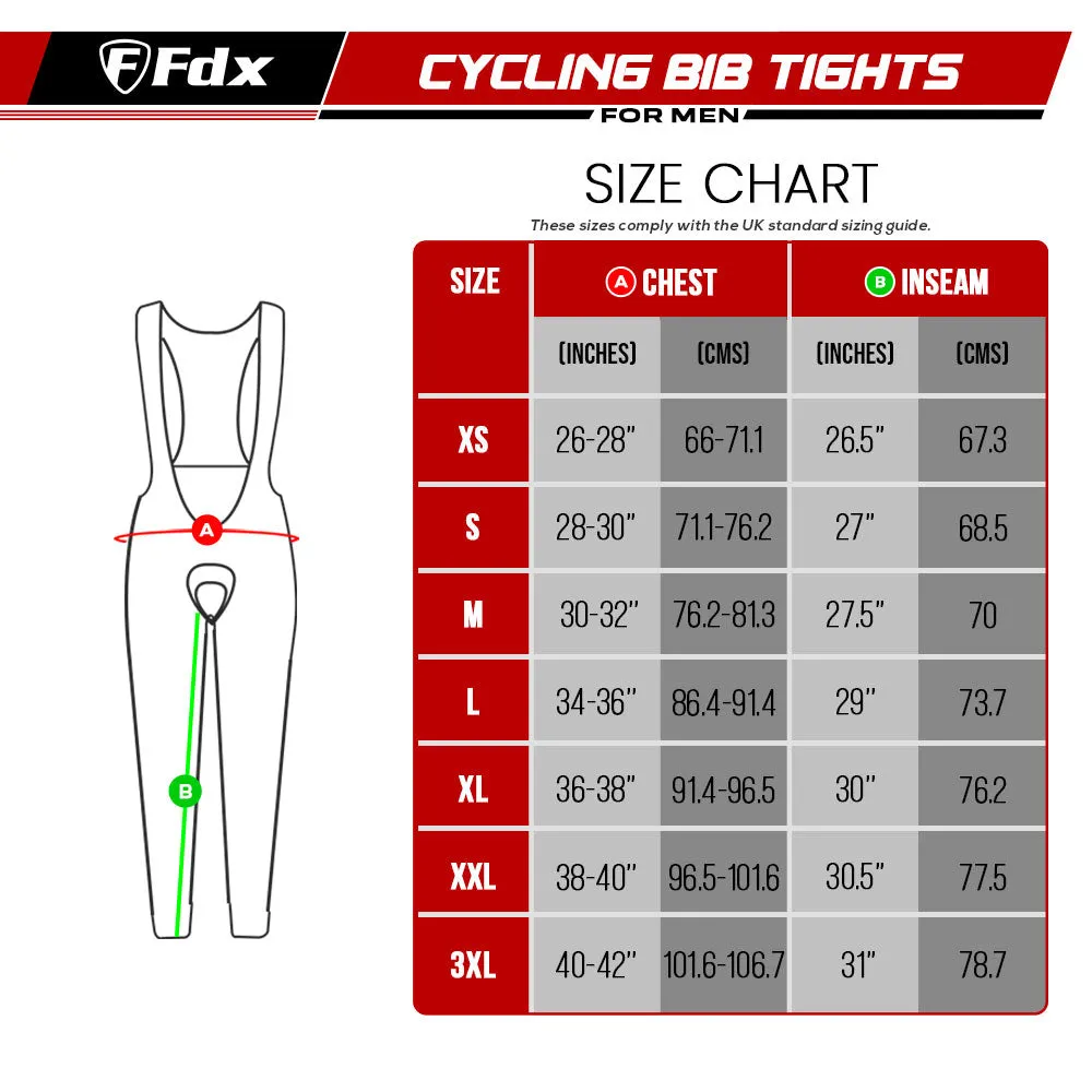 Fdx Viper Men's & Boy's Red Thermal Padded Cycling Bib Tights