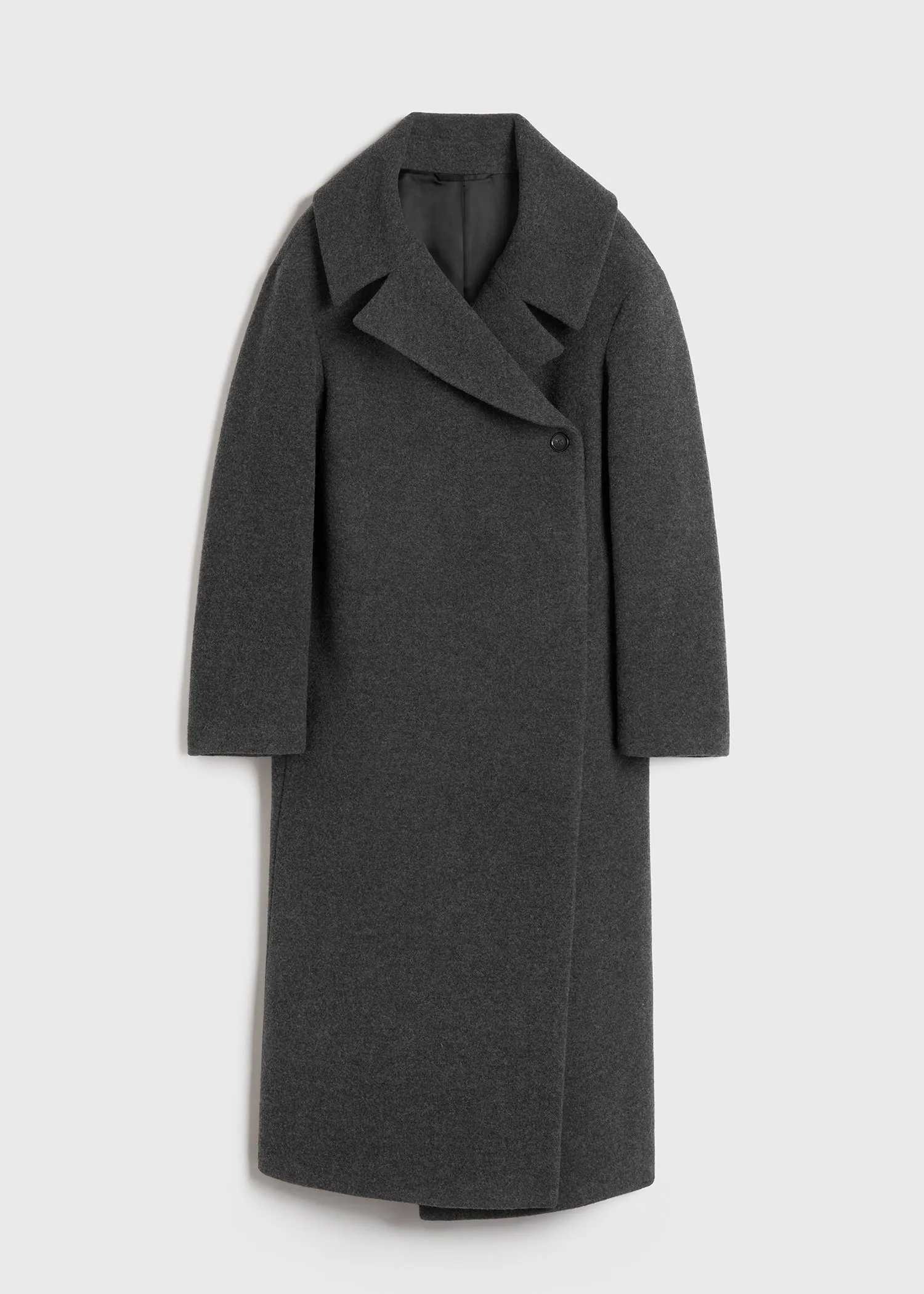 Felt wrap coat dark grey melange