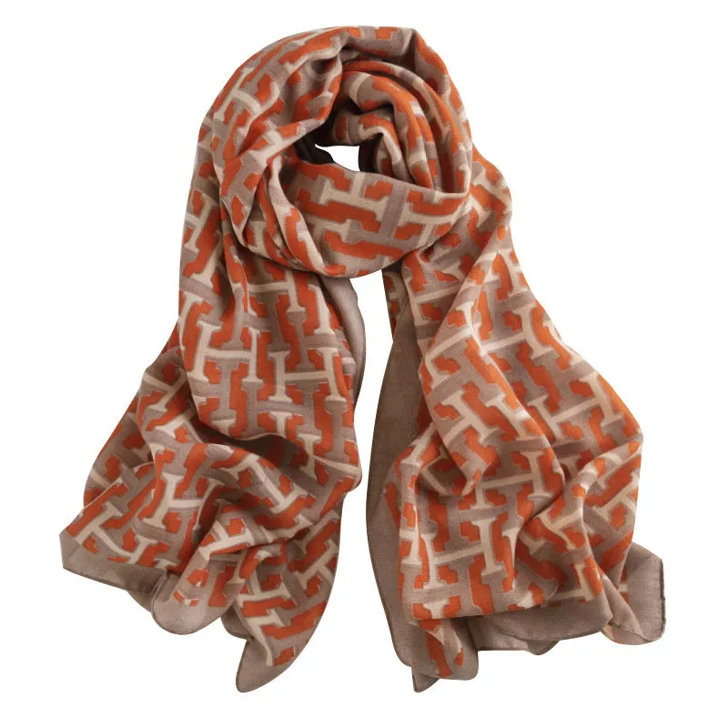 FH22-5017 H printed scarf