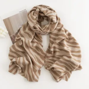 FH23-5216 Zebra print printed winter scarf