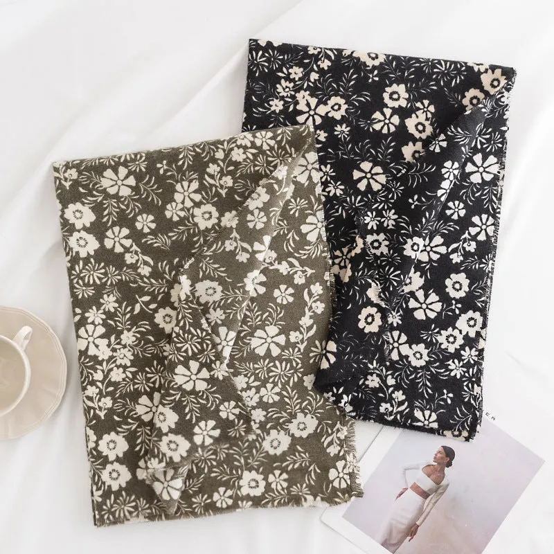 FH23-5490 floral printed winter scarf