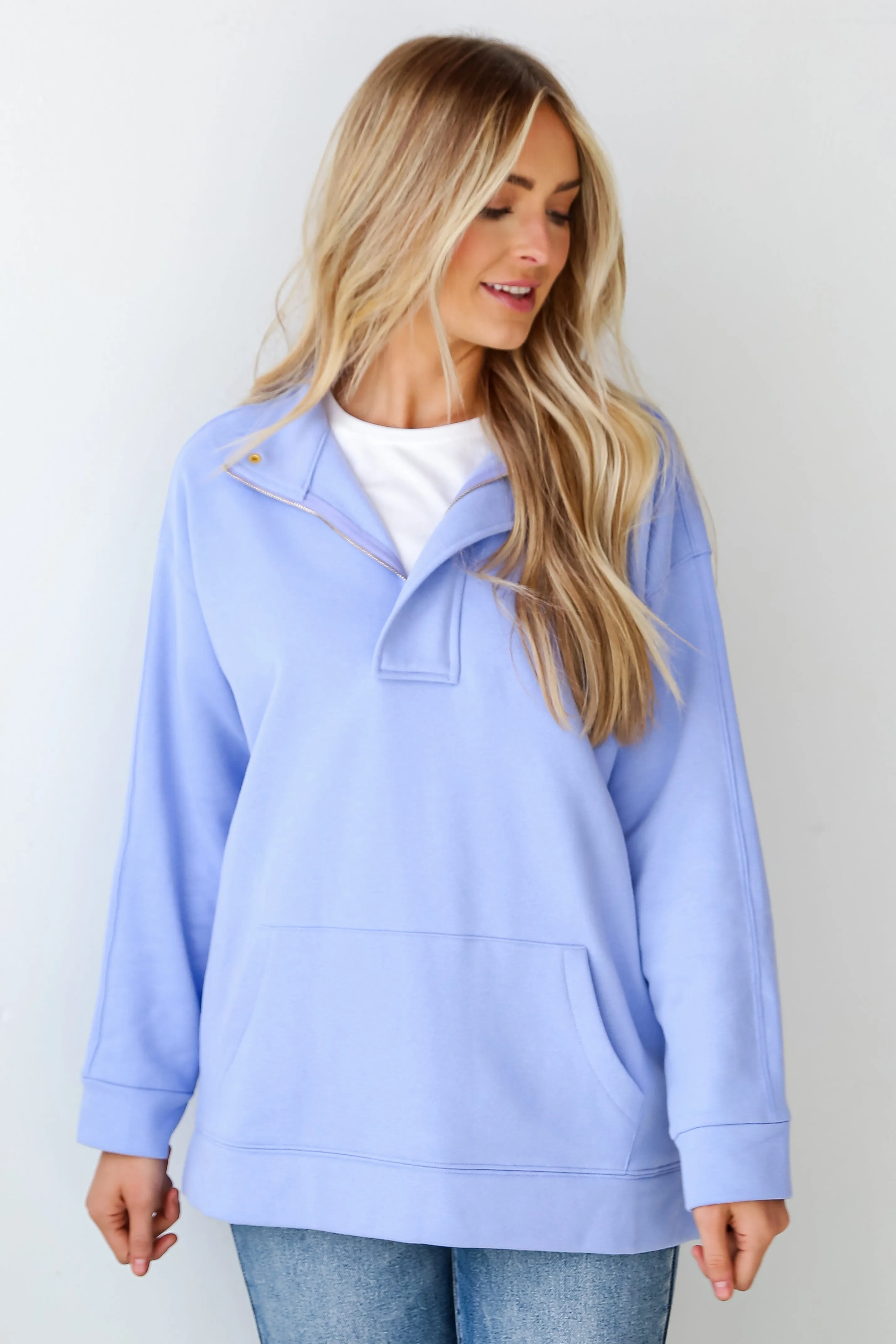 FINAL SALE - Love To Chill Oversized Fleece Quarter Zip Pullover