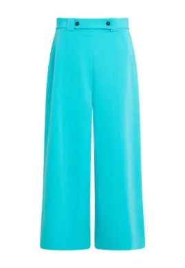 French Connection Echo Crepe Culottes-Jaded Teal-74VBC