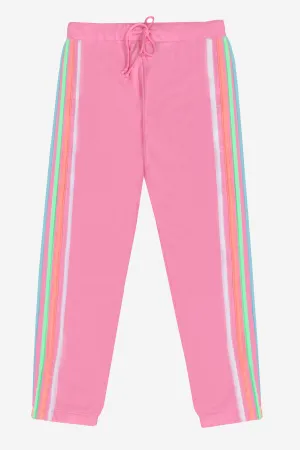 French Terry Cozy Sweatpant - Neon Pink Strapping