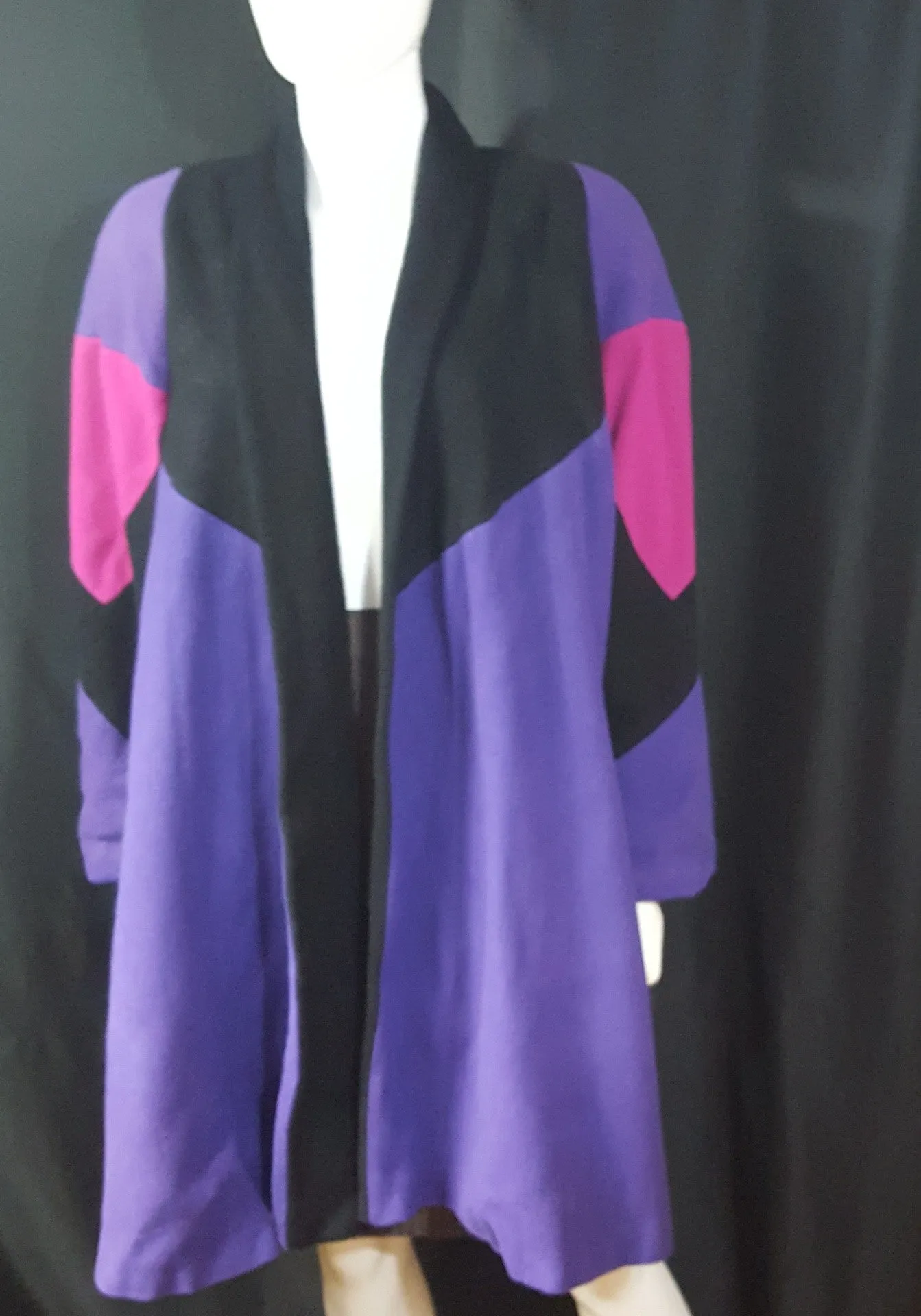 Gallery Colorblock Wool Blanket Swing Coat size L/XL