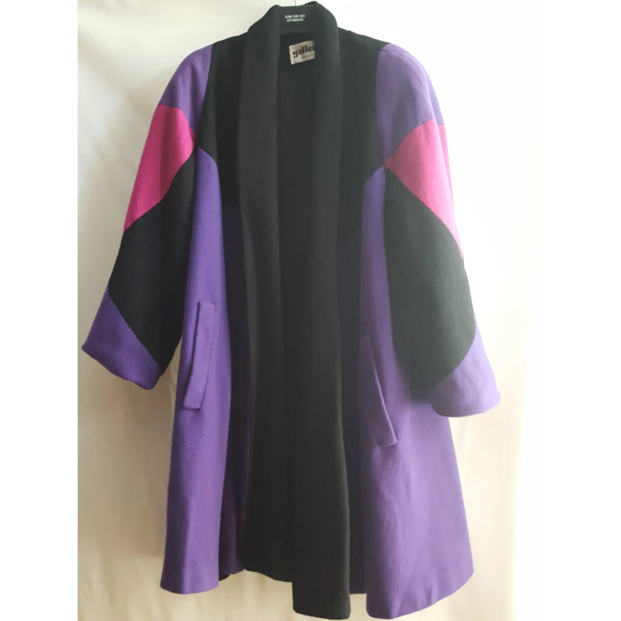 Gallery Colorblock Wool Blanket Swing Coat size L/XL