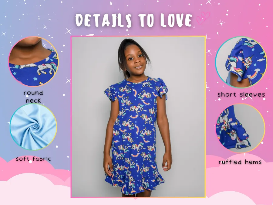 Girls' Unicorn NightGown - Blue