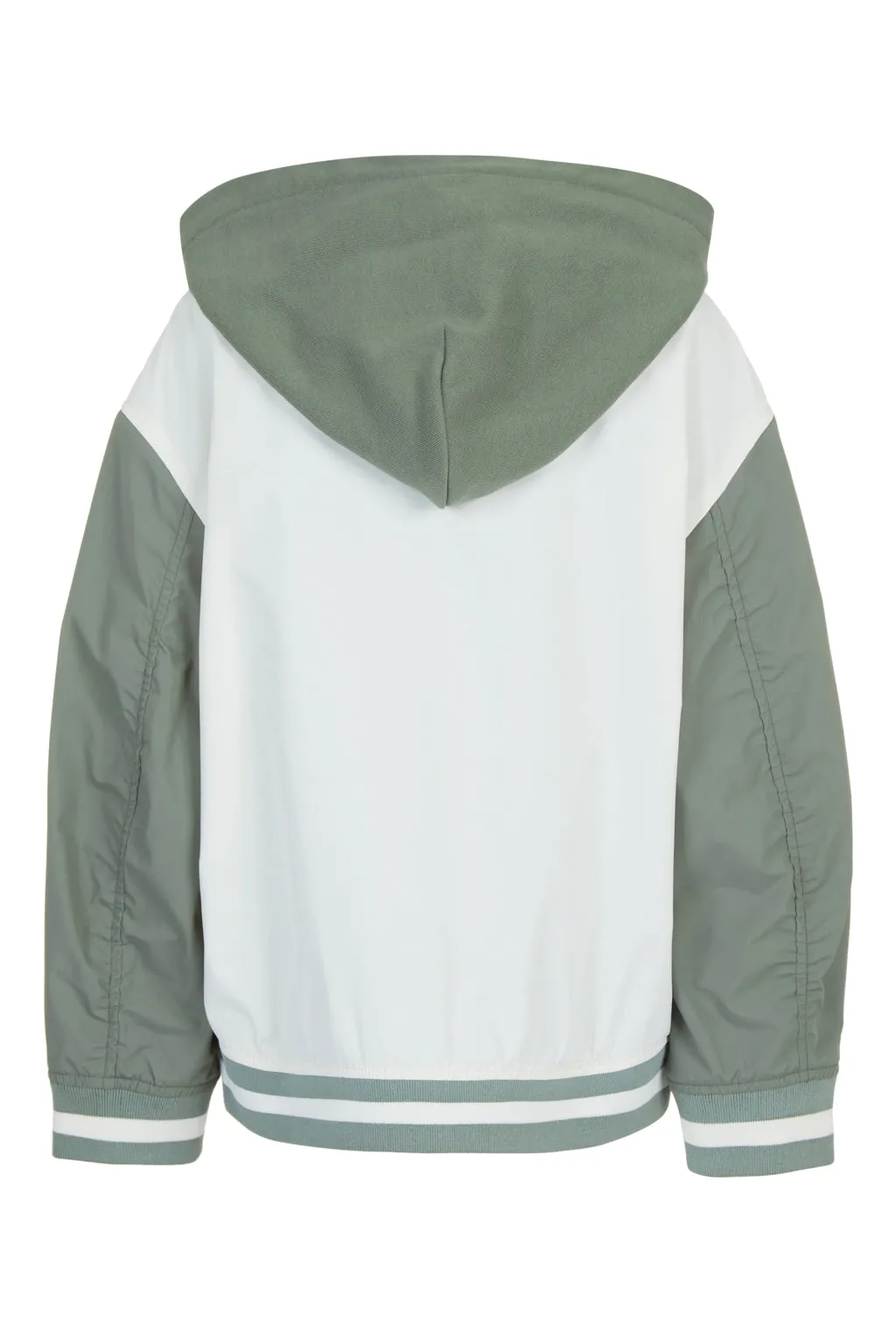 Green Cream Varsity Hooded Jacket