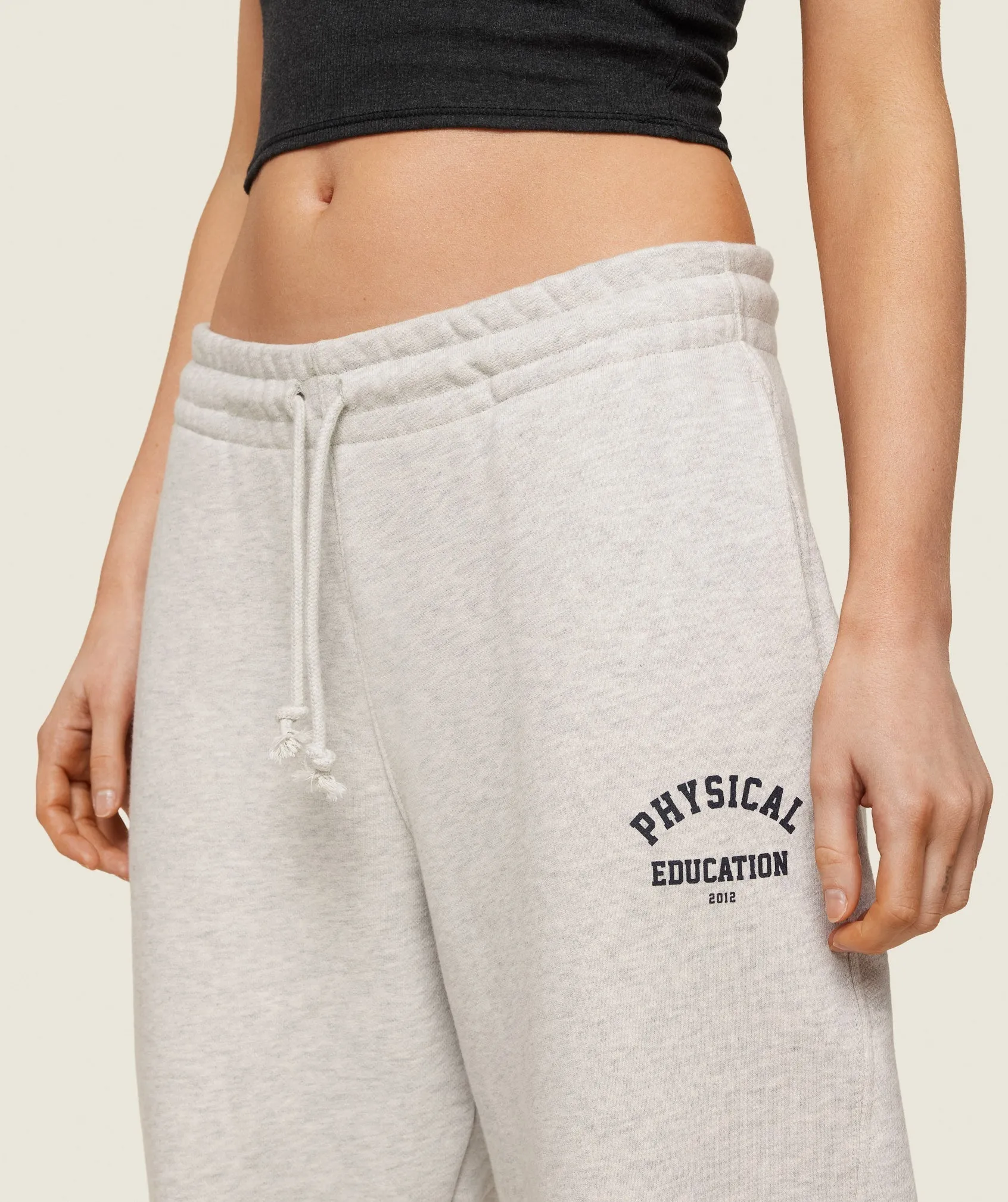 Gymshark Phys Ed Logo Sweatpants - Light Grey Marl