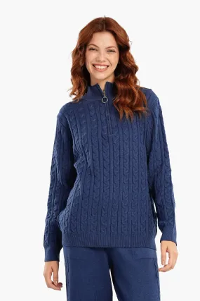 Half Stand-Up Collar Lounge Pullover