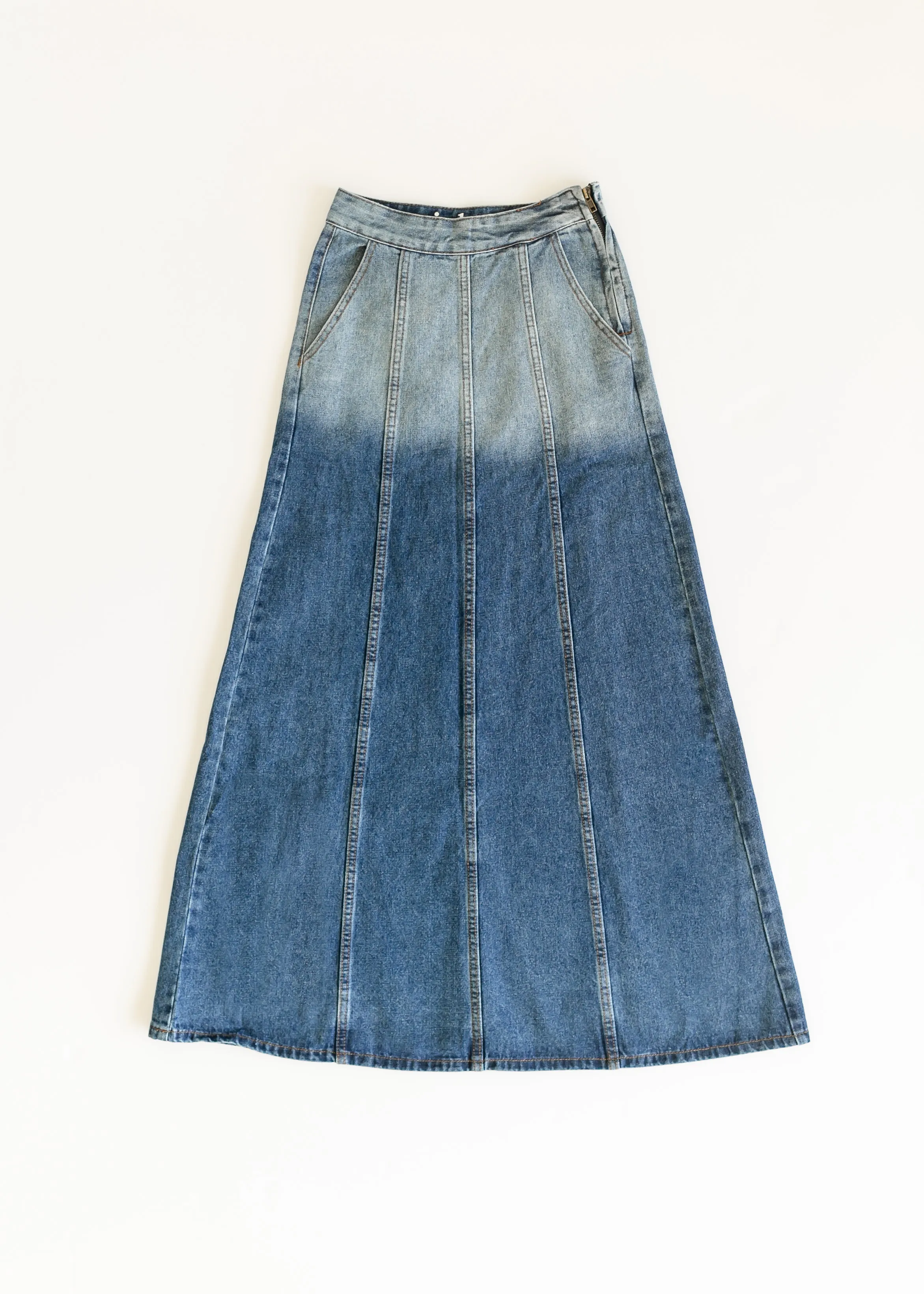 Holly Paneled Denim Maxi Skirt - FINAL SALE