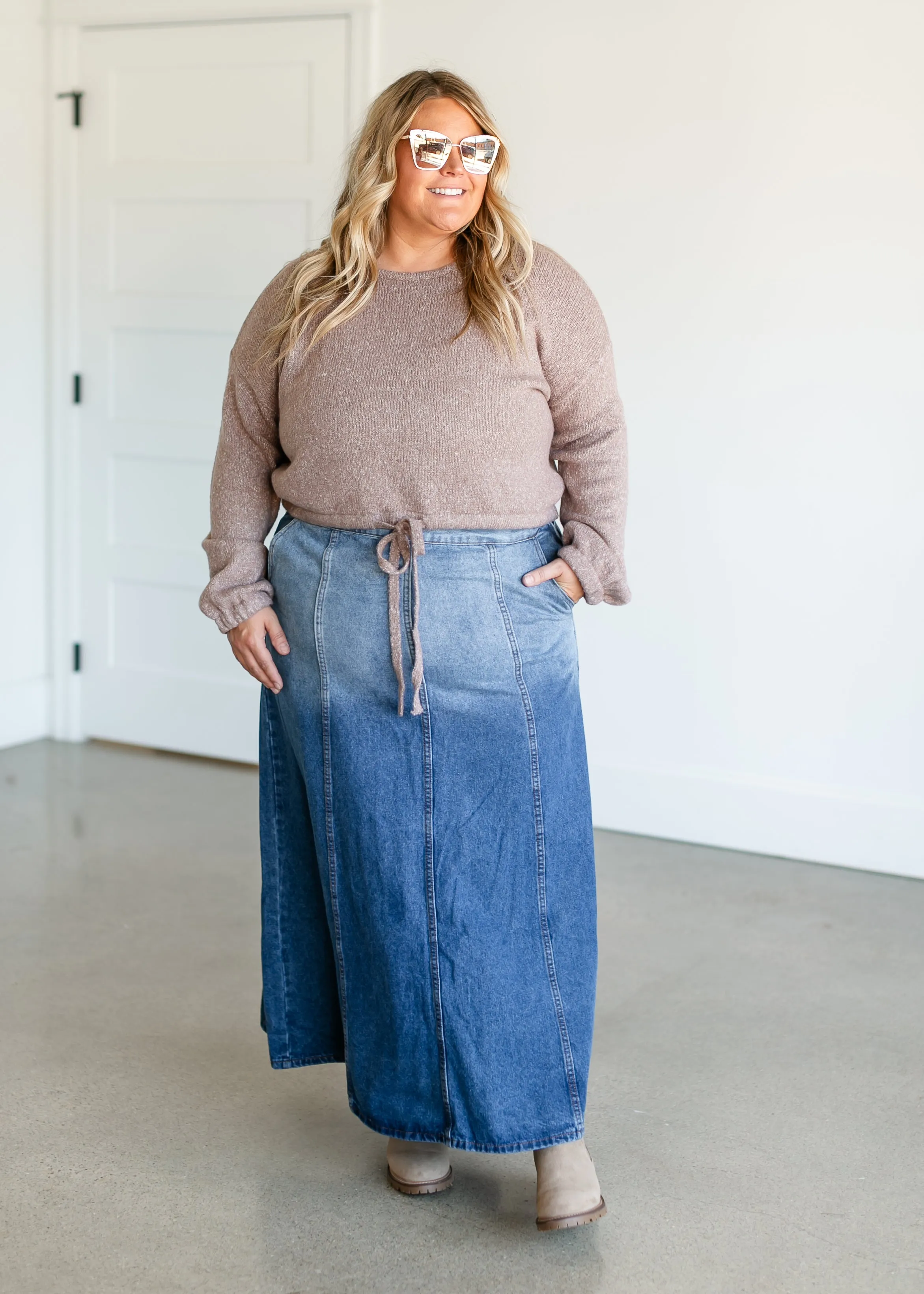 Holly Paneled Denim Maxi Skirt - FINAL SALE