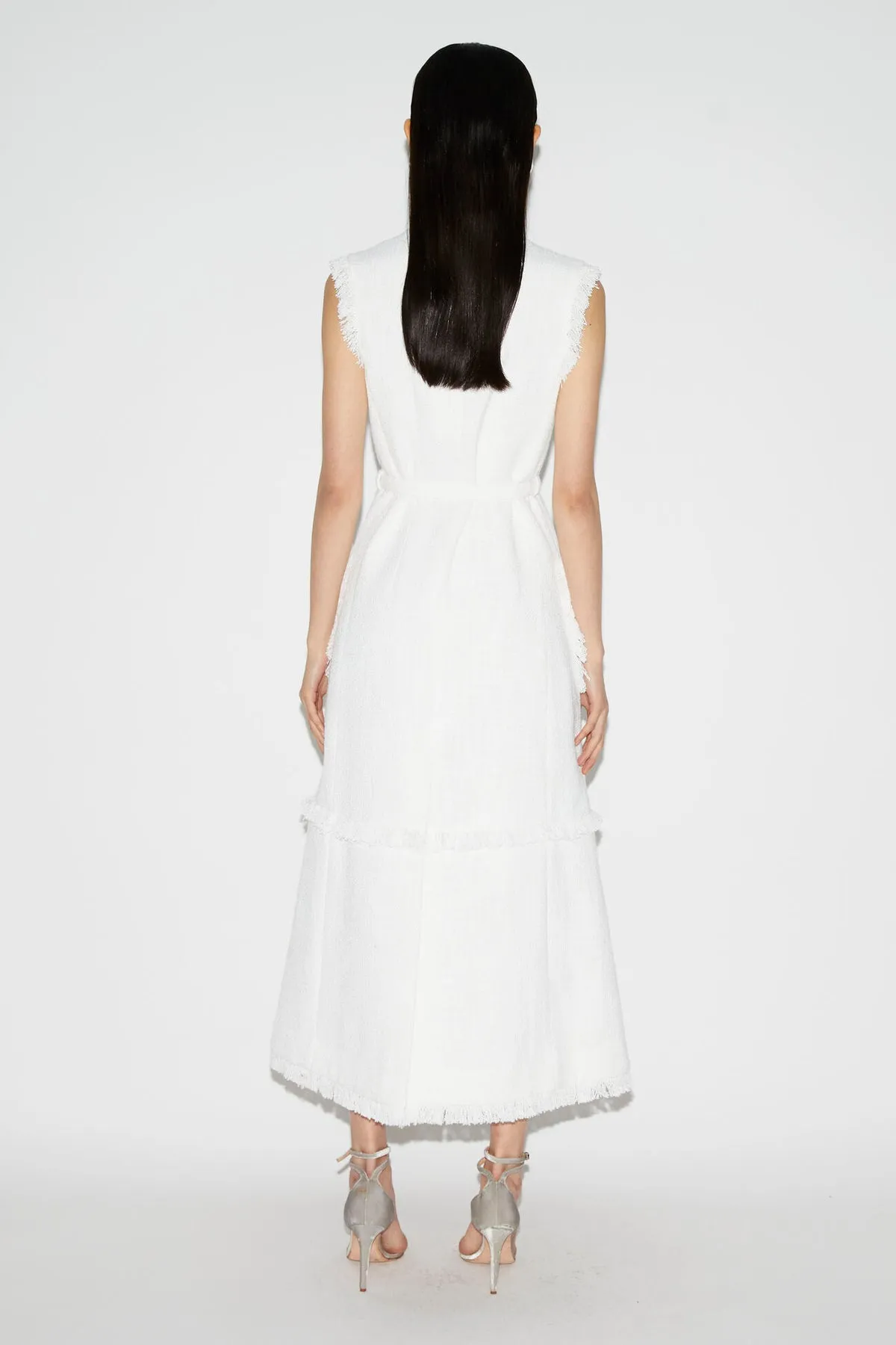 Huishan Zhang - Felicity Dress in White Tweed