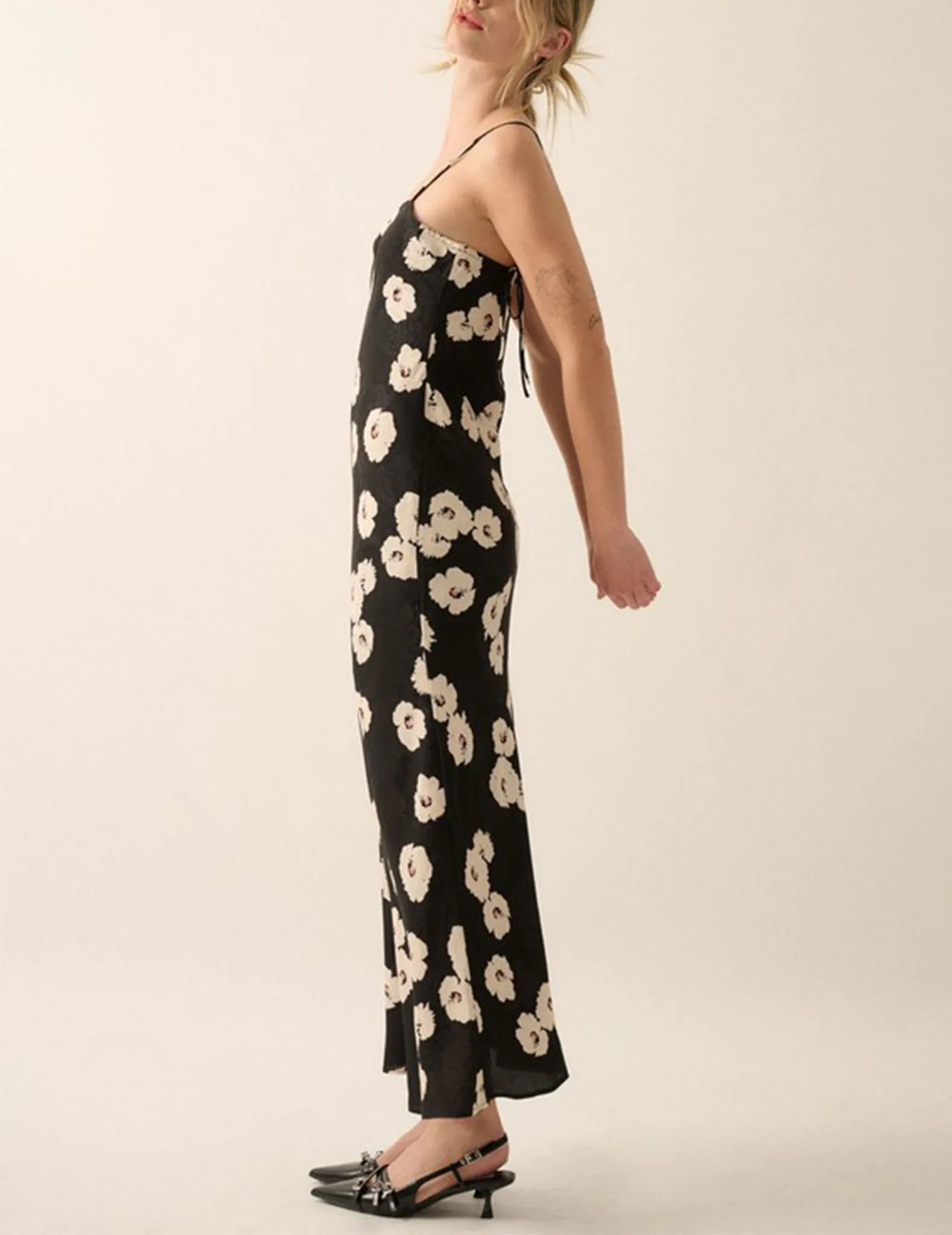 Idalia Black Floral Slip Dress