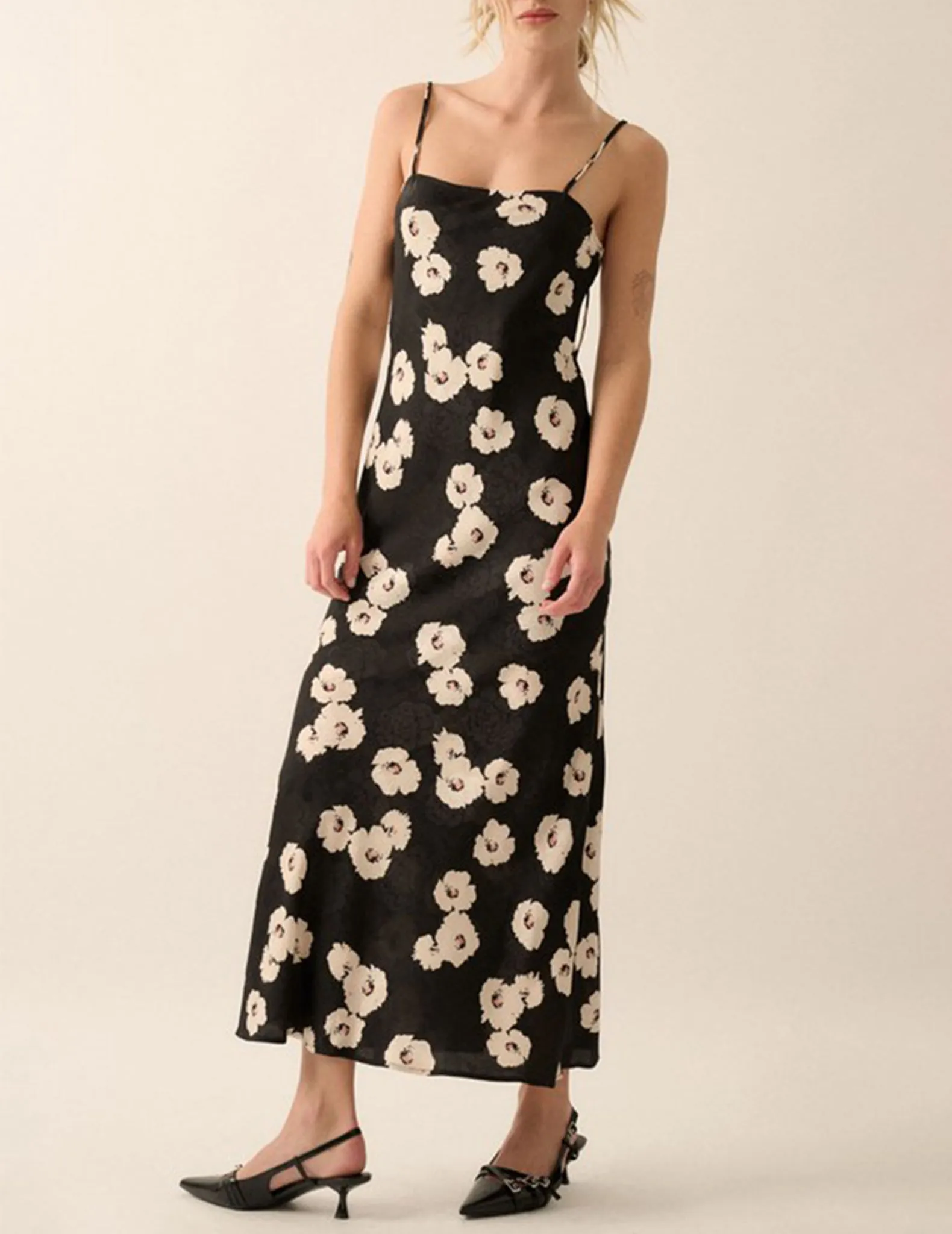 Idalia Black Floral Slip Dress