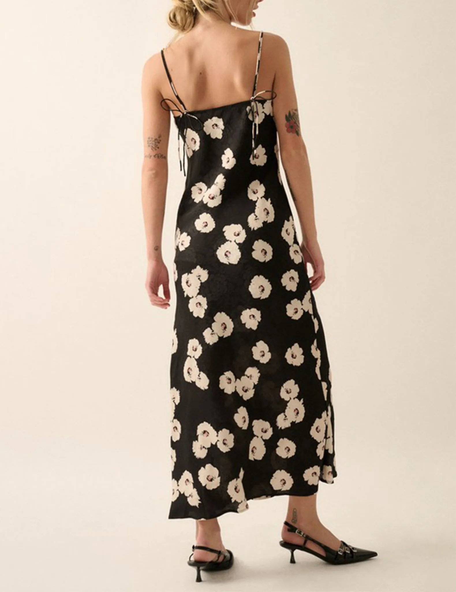 Idalia Black Floral Slip Dress