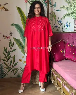 Indian Style Red Kaftan Set