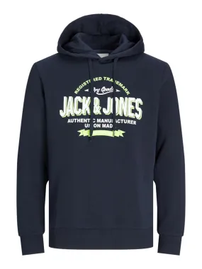 JACK & JONES JJELOGO SWEAT HOOD 2 COL 24/25 NOOS Navy Blazer