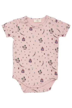 JERSEY BODY W PRINT SS - DUSTY ROSE TIVOLI PRINT