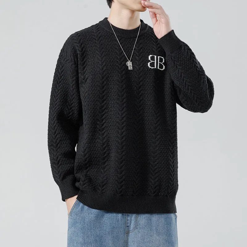 Jinquedai fall outfits men Autumn and Winter New Men's Knitwear Sweater 2024 Autumn and Winter New Fashion Trendy round Neck Sweater Men