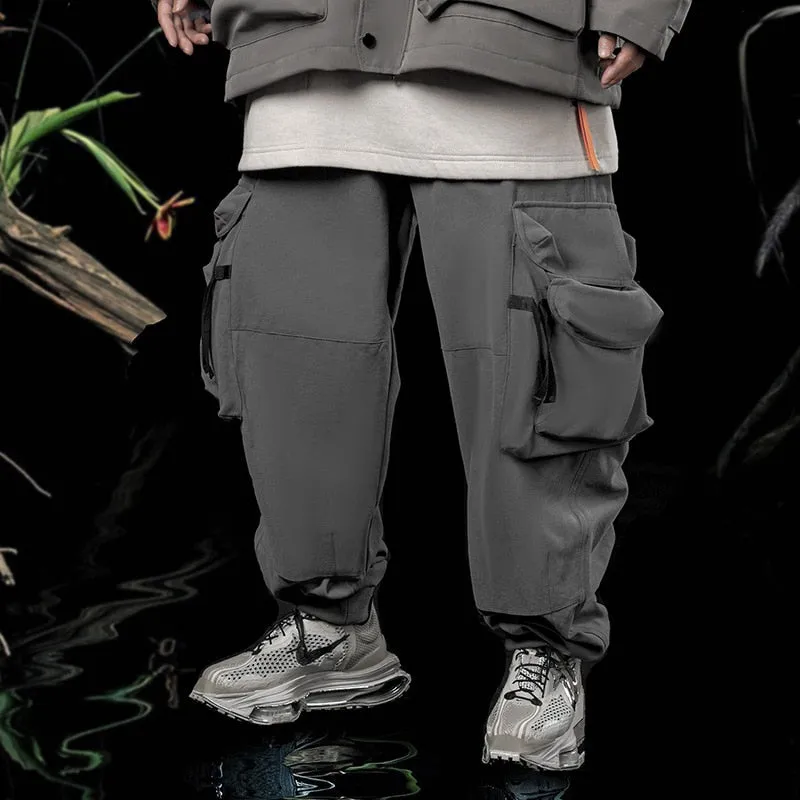 Joggers Cargo Pants Sweatpants Techwear  Hip Hop Multi-Pocket Function Loose Trousers Black Streetwear