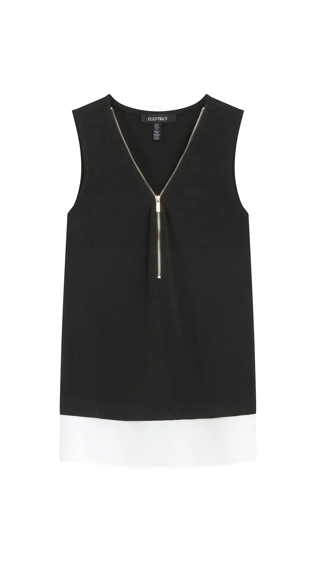 LAYERED V-NECK ZIPPER TANK