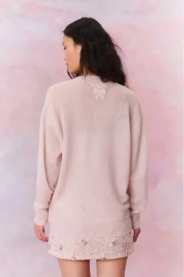 LoveShackFancy - Applene Cardigan in Pearl Pink