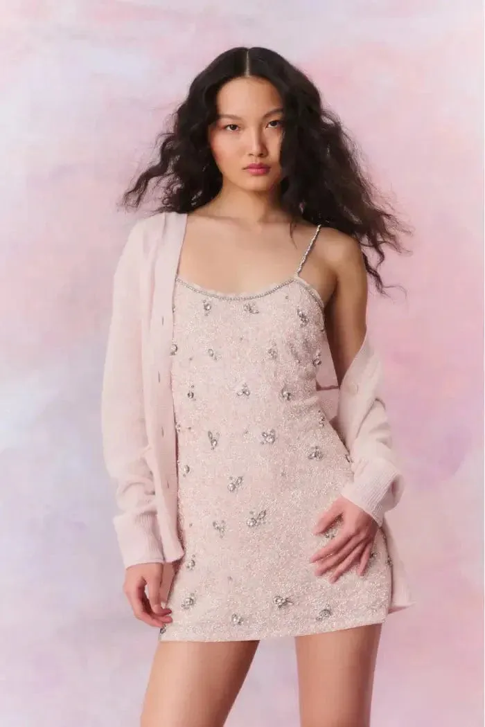 LoveShackFancy - Applene Cardigan in Pearl Pink