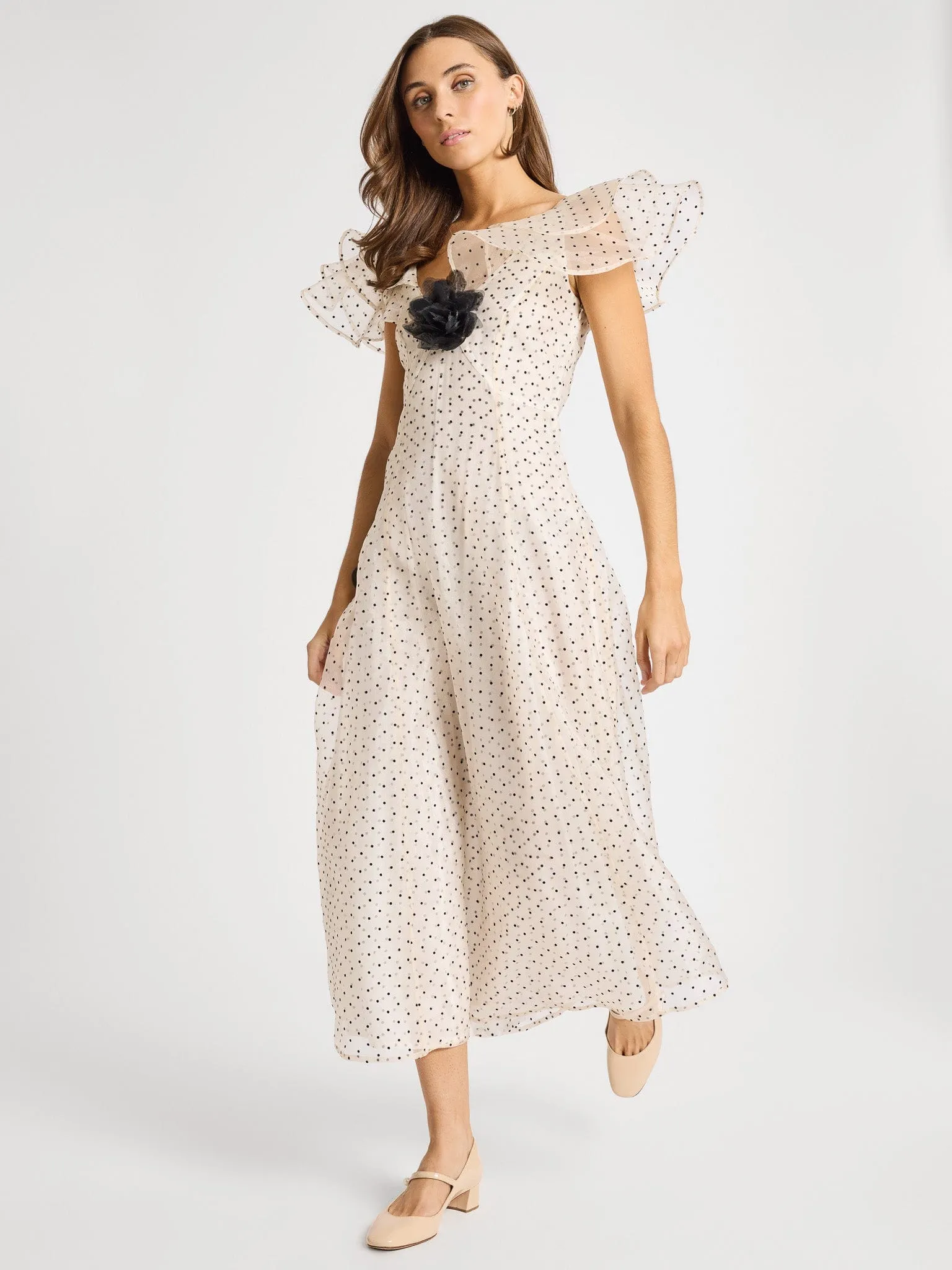 Lucie Dress in Organza Dot