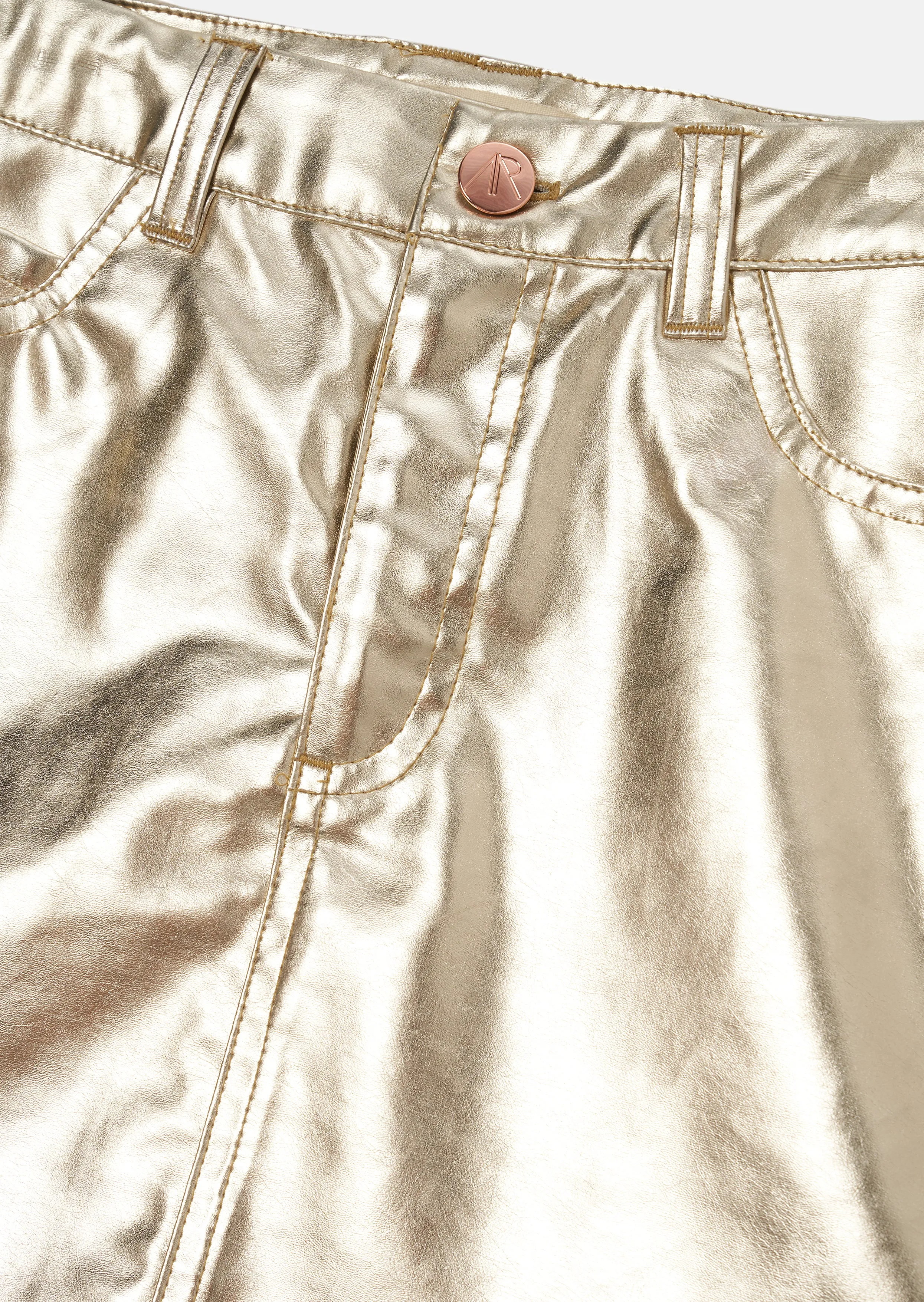 Mallory Gold Metallic Mini Skirt