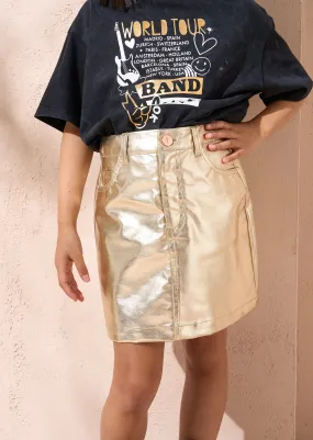 Mallory Gold Metallic Mini Skirt