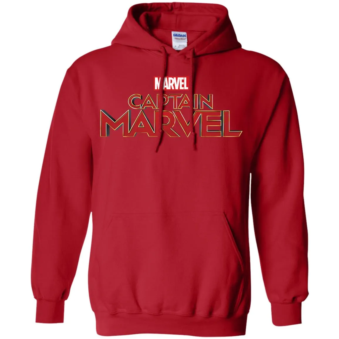 Marvel Captain Marvel Movie Logo Red Pullover Hoodie Sweatshirt