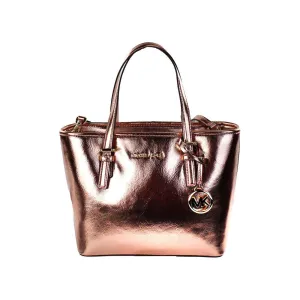 Michael Kors Jet Set Primrose Metallic XS Carryall Top Zip Tote Bag Purse