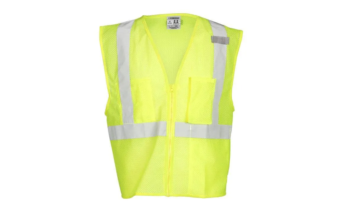 ML Kishigo 1085 Class 2 Ultra Cool 3-Pocket Zipper Mesh Safety Vest/ Lime In Medium