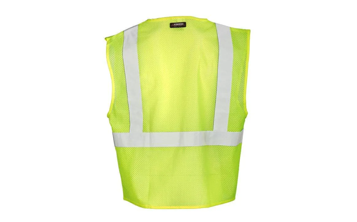 ML Kishigo 1085 Class 2 Ultra Cool 3-Pocket Zipper Mesh Safety Vest/ Lime In Medium